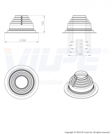 Уплотнитель ROOFSEAL №3 110-200 мм Vilpe
